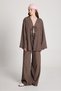 Darrell Striped Tie-Up Shirt/Pants Set Brown - 2