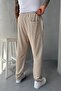 Baggy Loose Fit Lycra Men's Ribbed Beige Jogger Ke-5071 - 3