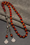 Men's 7X11Mm Yellow Red Vernier Scented Powder Amber Prayer Beads - 4