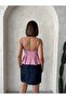 Women's Rope Strap Striped Blouse with Button Detail on the Front - 5