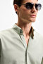Risto Men's Green Shirt with Fabric Collar and Cuffs That Minimizes the Need for Ironing after Washing - 3