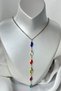 Gold Color Colored Stone Detailed Steel Y Model Necklace - 2