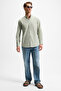 Risto Men's Green Shirt with Fabric Collar and Cuffs That Minimizes the Need for Ironing after Washing - 4