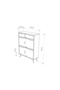 Modern Asta 12 Pair Shoe Cabinet - 81.6cm L x 29.5cm W x 110cm H - White - 2