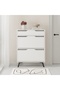 Modern Asta 12 Pair Shoe Cabinet - 81.6cm L x 29.5cm W x 110cm H - White