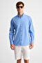 Risto Men's Dark Blue Shirt with Fabric Collar and Cuffs That Minimizes the Need for Ironing after Washing - 3