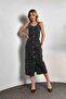 Sagi Women's Full Button Design Strappy Denim Dress - 5