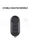 Fiat Compatible 500, Doblo, Fiorino, Punto, Ducato, Bravo, Panda Flat Silicone Key Cover (Black) - 2