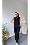 Women's Soft Texture Turtleneck Sleeveless Suit - 3