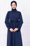 Side Tie Hijab Dress Navy Blue Hm2753 - 3