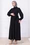 Side Tie Hijab Dress Black Hm2753 - 8