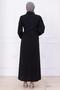 Side Tie Hijab Dress Black Hm2753 - 7