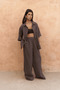 Baron Soft Brown Linen Shirt Pants Set - 3
