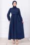 Side Tie Hijab Dress Navy Blue Hm2753 - 5