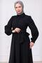 Side Tie Hijab Dress Black Hm2753 - 3