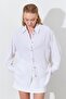 Women's Natural Oversize Linen Shirt - 3