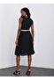 Women's Crew Neck Sleeveless Corded Scallop Dress - 6