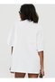 La Mariposa Themed Artistic Oversize White Women's T-Shirt - 4