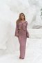 Rania Light Burgundy Shirt Skirt Suit