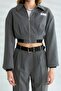 ROBIN Women's Lined Sleeve Skirt Elastic Fabric Crop Coat - 4