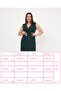 Women Plus Size Double Breasted Collar Zero Sleeve Two Button Detail Midi Stretchy Evening Dress 24772 - 5