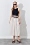 Women's Stone Palaska Belted Gabardine Skirt with Front Pocket - 3