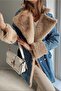 Women's Full Fur Denim Women's Coat - 5