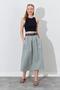 Women's Khaki Palaska Belted Gabardine Skirt with Front Pocket