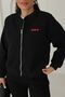 Keyymod Women's Thin Padded Heart Embroidered Bomber Jacket - 2