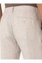 Beige Carrot Fit Plaid 100% Linen Sports Pants 50298898-Vr011 - 6