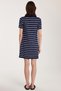 Women's Standard Fit Short Sleeve Zipper Shirt Collar Striped Navy Dress - 5