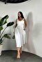 Sagi̇ Women's Strappy Flared Denim Dress - 6