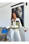 Klein Women's Tunnel Waist Pocket Sweat and Striped Trousers Design Double Set - 5