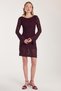 Women's Slim Fit Slim Fit Long Sleeve Backless Knit Detailed Plum Dress - 4