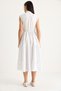 Women's White Striped Elastic Waist V-Neck Flounced Summer Modal Dress 7009 60283385 - 6