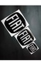 Fiat Doblo / Fiorino Logo Set Black Fi̇at Logo Steering Wheel Louver Trunk Rigging