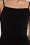 Women's Slim Fit Slim Fit Stretchy U Neck Midi Black Dress - 3