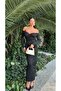 Madonna Collar Imported Flexible Fabric Midi Length Full Pattern Dress - 5