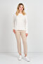 Women's Long Sleeve Blouse with Thin Shiny Stripes on the Front and Ornamental Buttons on the Back 3319 Ecru - 2