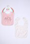 Ballerina-heart Pattern Liquid-Proof 2-Piece Bib 11229 - 4