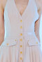 SS6043 Tie-Detail Halter Neck Pleated Mini Dress - 4