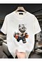 Fun Cat & Brick Printed Cotton T-Shirt for Men - Casual Round Neck, Short Sleeve - 4