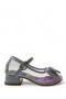 24012 Girl's Silver Transparent Heeled Evening Dress Shoes