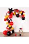 Mickey Mouse Themed Birthday Balloon Chain Set – 50 Red Black Balloons