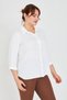 Embroidered Button Plus Size Three Quarter Sleeve Shirt - Stylish and Elegant Design - 2