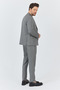 Reggina Men's Black-Grey Self Patterned 4-Season Slim Fit Double Breasted Suit - 5