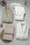 100% Cotton Patterned Cream-Beige 2 Bathrobe&2 Face Towels&2 Bath Towels 6-Piece Bathrobe Set Q.K.Br.Nz.St - 2
