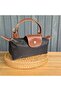 S Size Le Pliage Black Fabric Small Handbag and Shoulder Bag Long Strap - 2