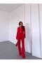 Women's New Season Gold Button Detailed Blazer Jacket and Trousers Set - 4