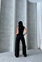 High Waist Linen Look Palazzo Trousers - 4